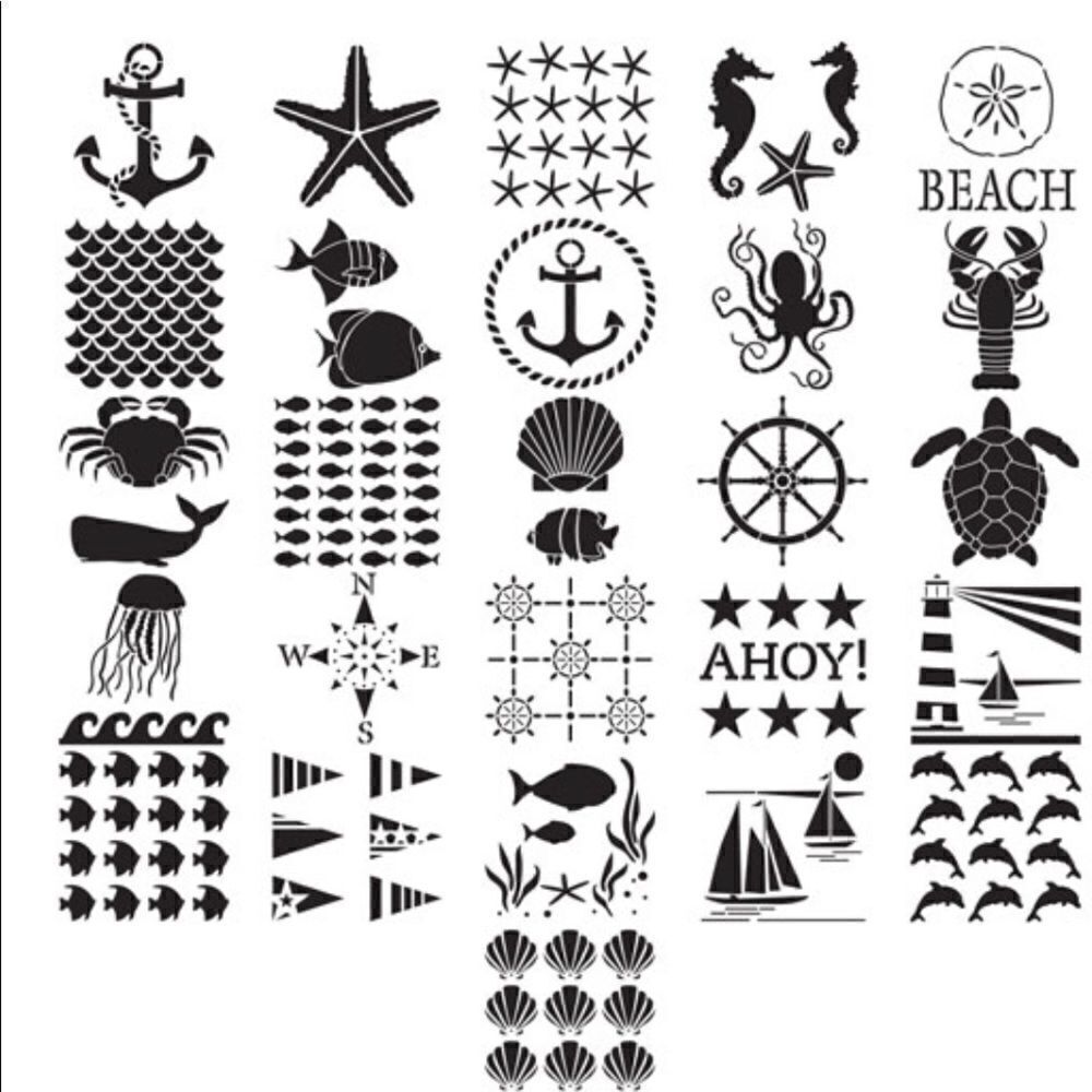 SEA life FolkArt 43 Stencils - Picture 3 of 3
